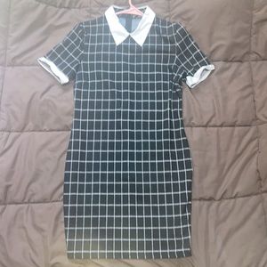 Casual Dress Medium Black/White Mid Thigh Length